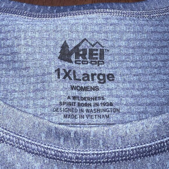 REI Co-op Women’s Midweight Base Layer Crew Top Purple Haze Waffle Knit XL - Picture 7 of 7